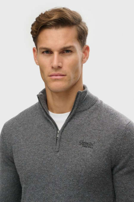Πλεκτό Πουλόβερ 'Essential Embroidered Knitted Half Zip' SUPERDRY