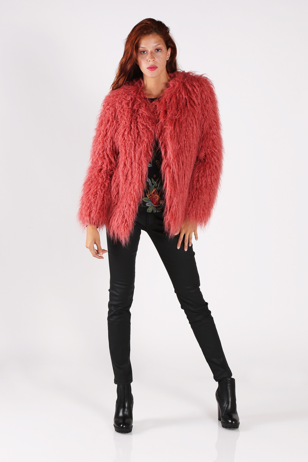Fluffy Jacket Gilda Pepe Jeans Kokkino Bloobox Gr