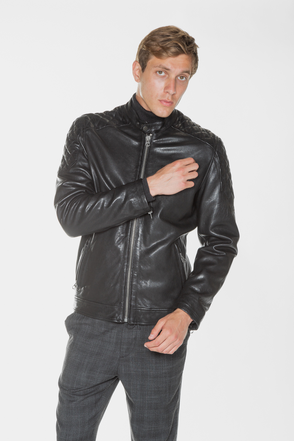 Leather jacket PEPE JEANS 'DEFOE 